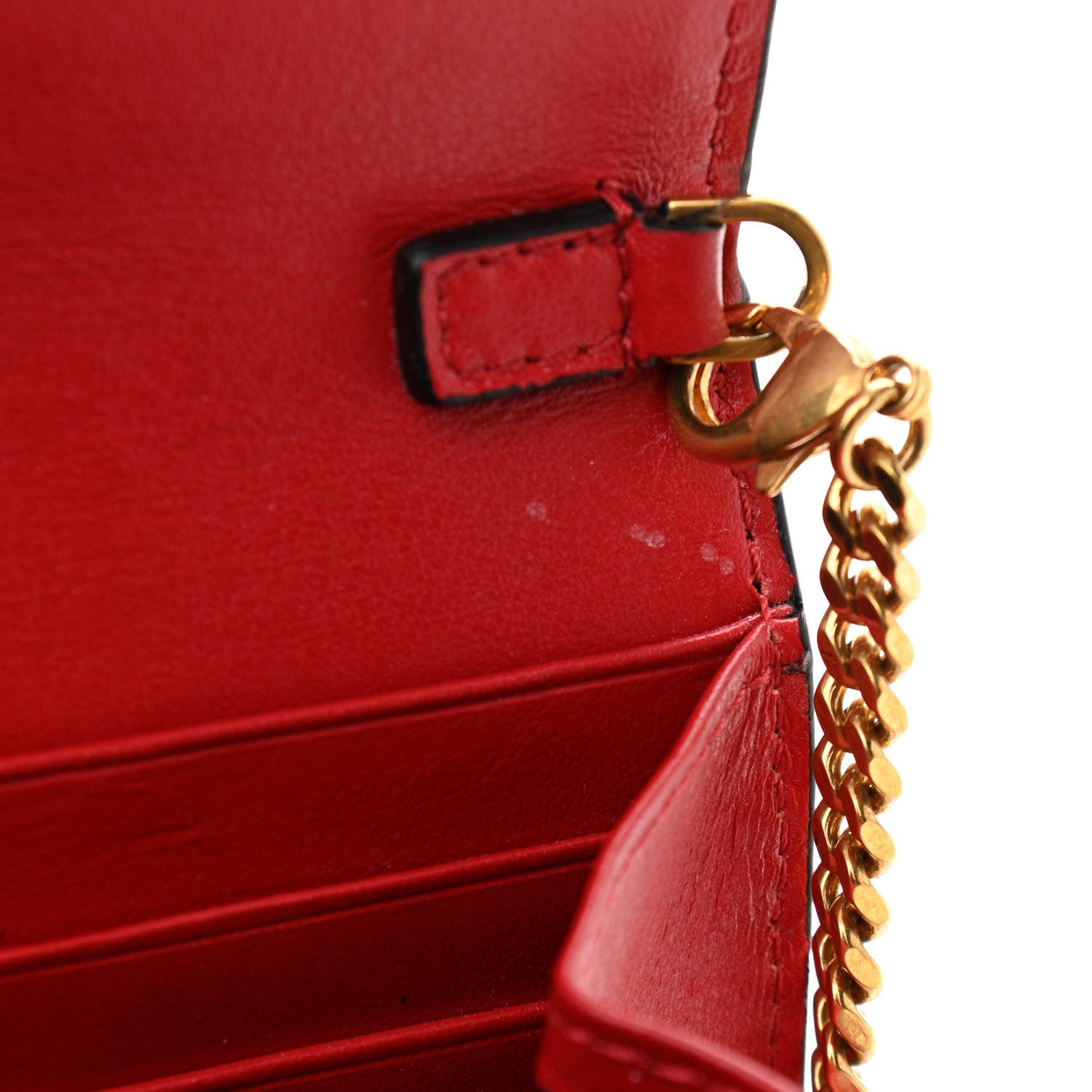 Versace Calfskin 90's Vintage Logo Chain Evening Bag Red 8 of 13