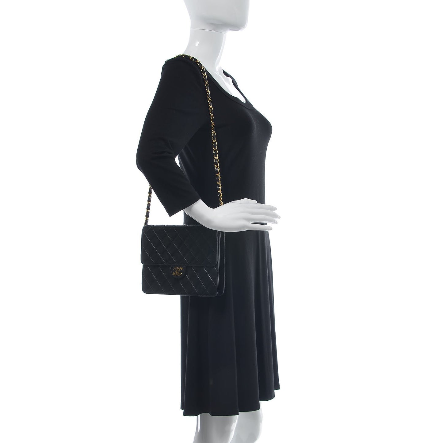 Lambskin Quilted Small Single Flap Black