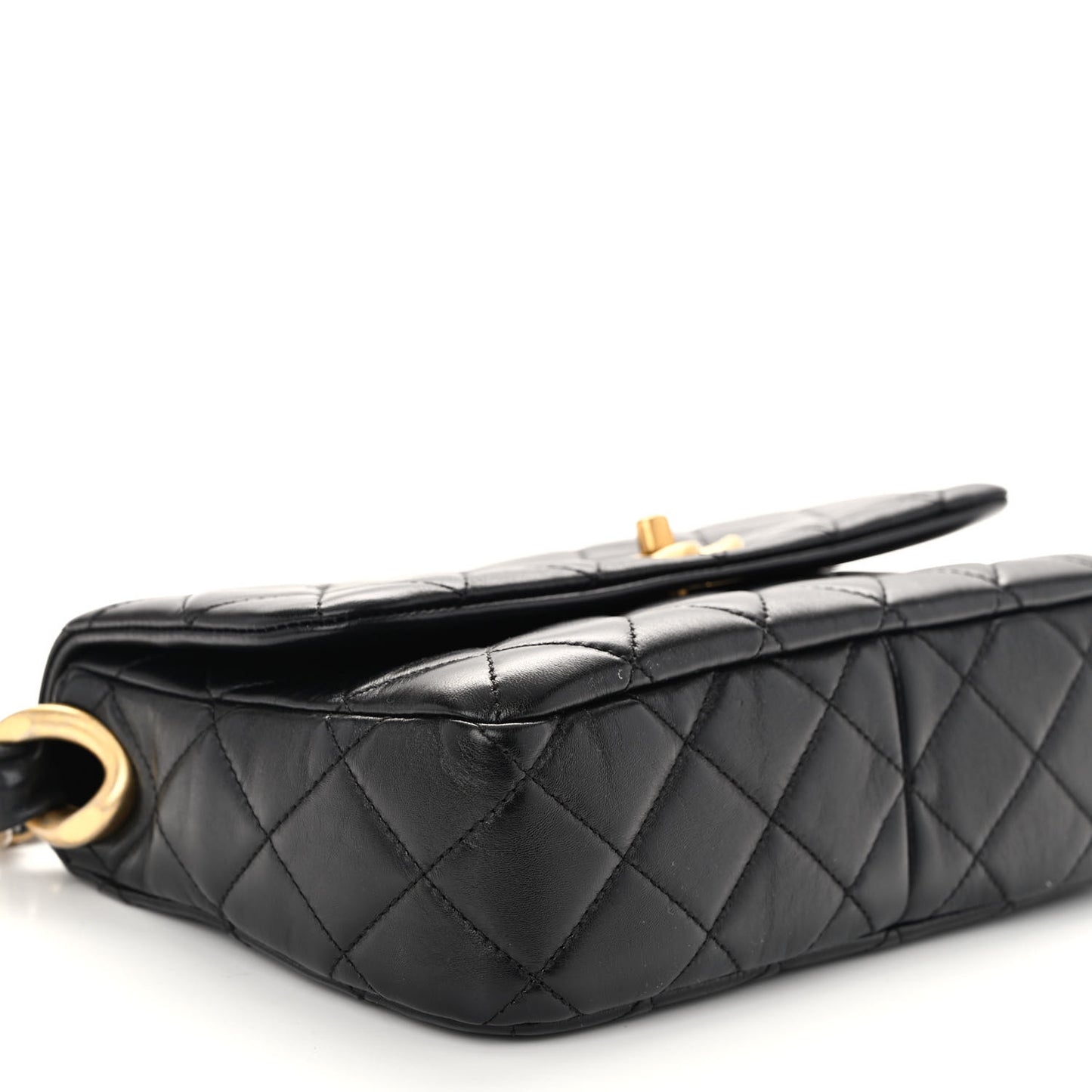 Lambskin Quilted CC Chain Shoulder Bag Black