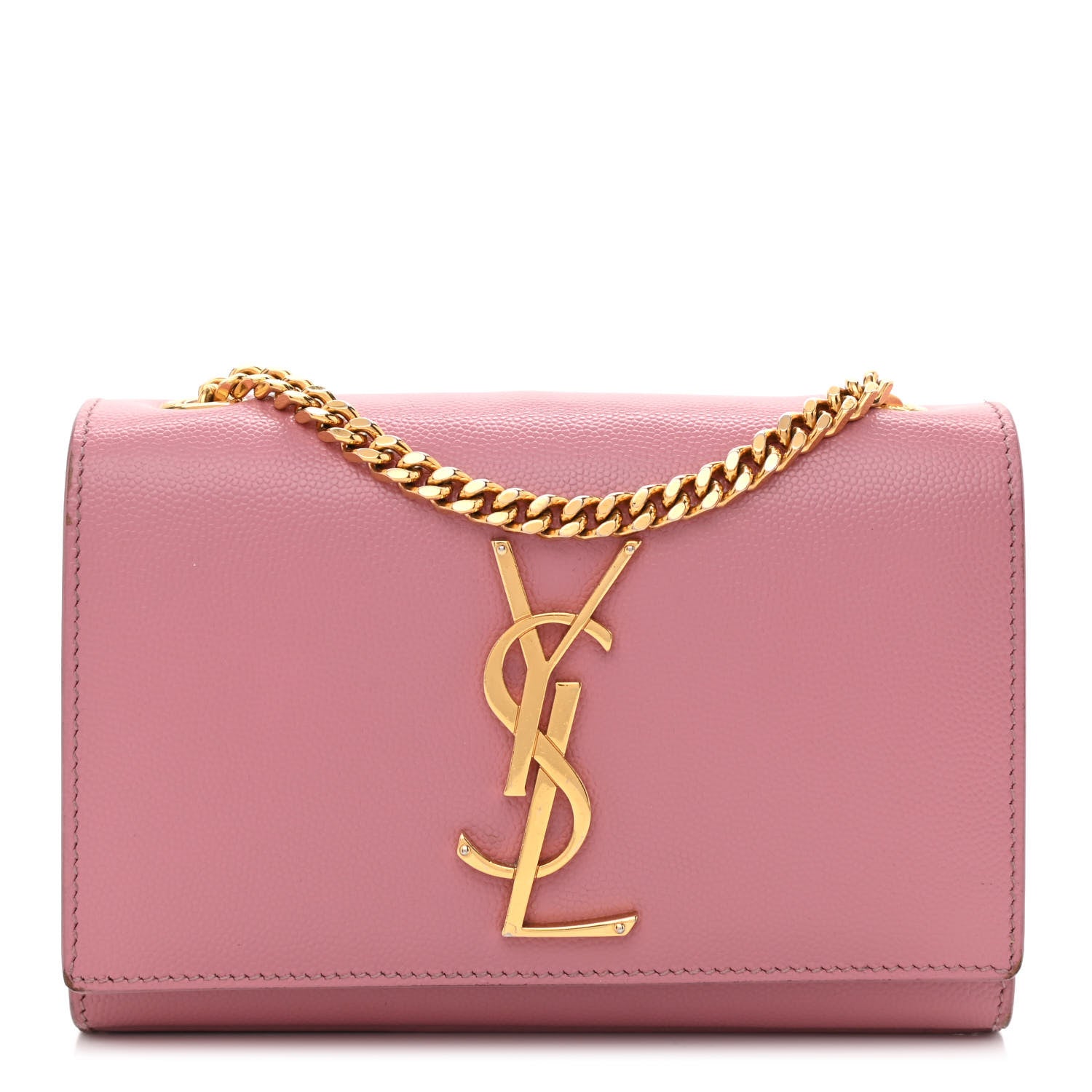 Saint Laurent Grain De Poudre Small Classic Monogram Kate Satchel Old Rose 1 of 10