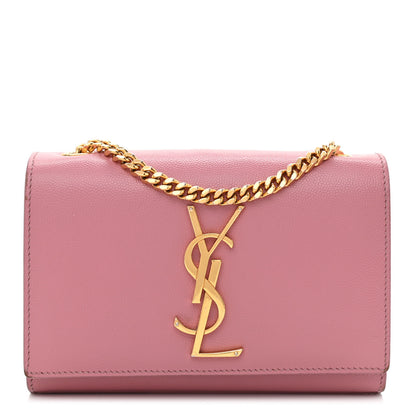 Saint Laurent Grain De Poudre Small Classic Monogram Kate Satchel Old Rose 1 of 10