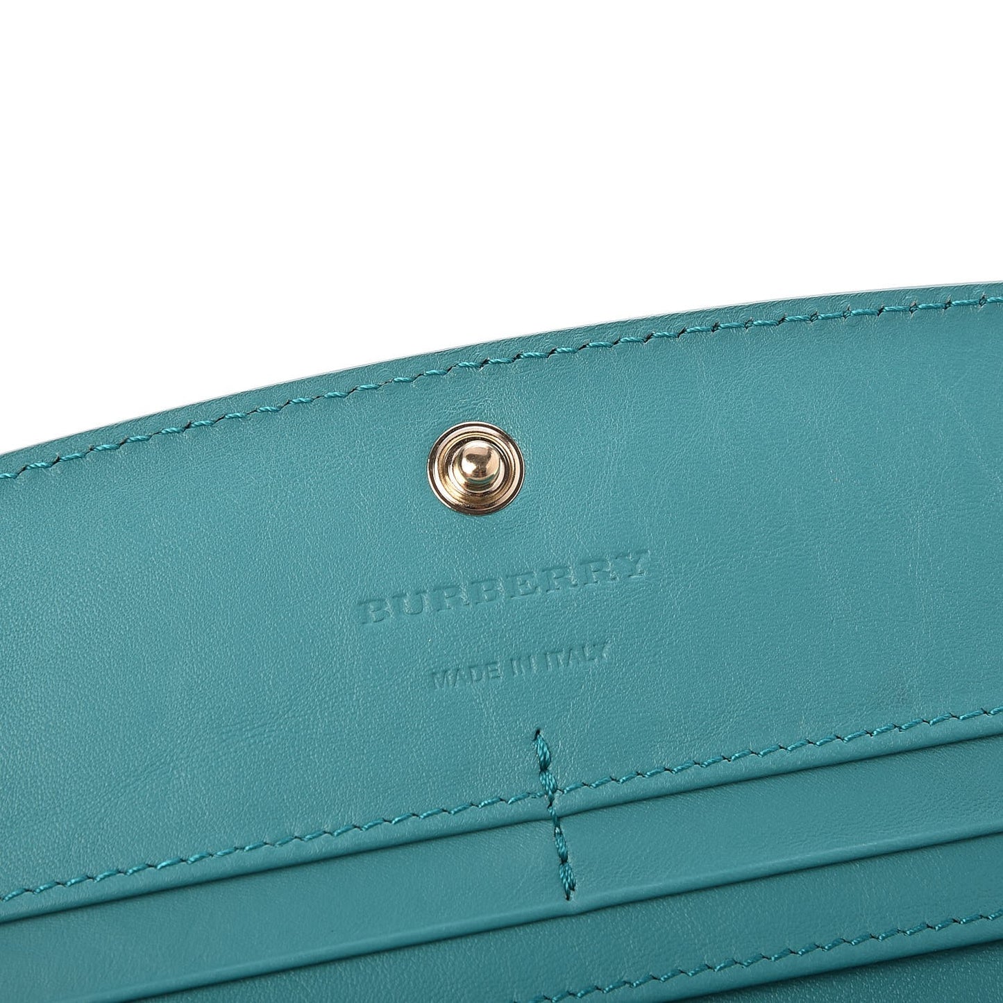 Calfskin Horseferry Check Porter Continental Wallet Aqua