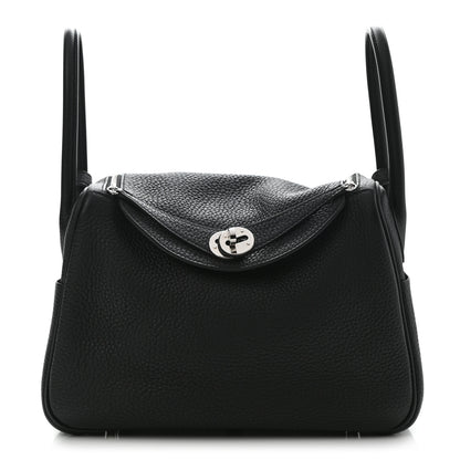 Hermes Taurillon Clemence Lindy 26 Black 1 of 11