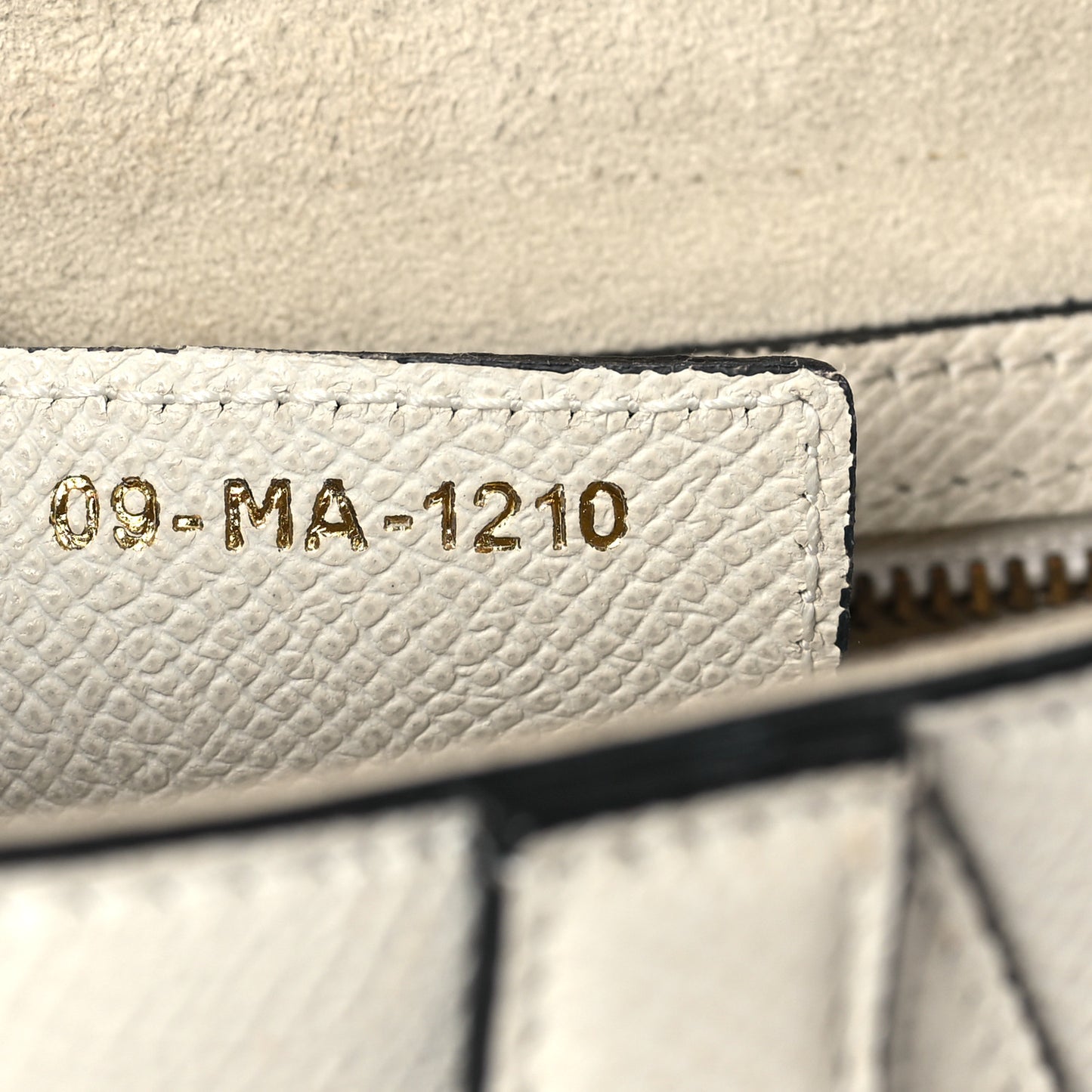 Grained Calfskin Saddle Bag White