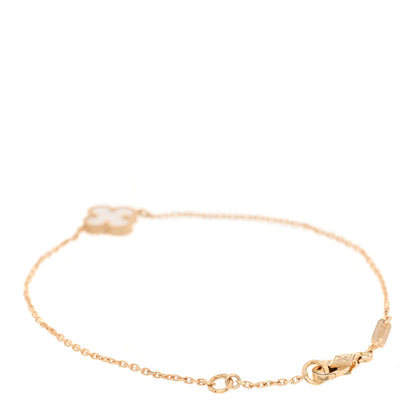 Van Cleef & Arpels 18K Yellow Gold Mother of Pearl Sweet Alhambra Bracelet 2 of 6