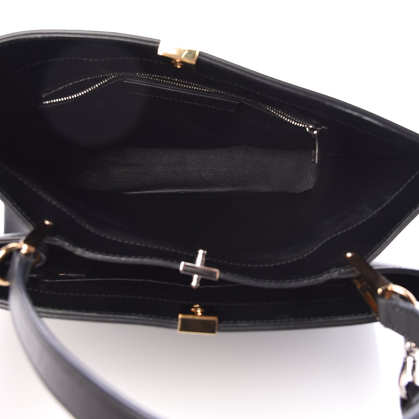 Calfskin Le Dix Soft Cabas M Shoulder Bag Black