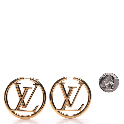 Louis Vuitton Metal Louise Hoop Earrings Gold 3 of 7