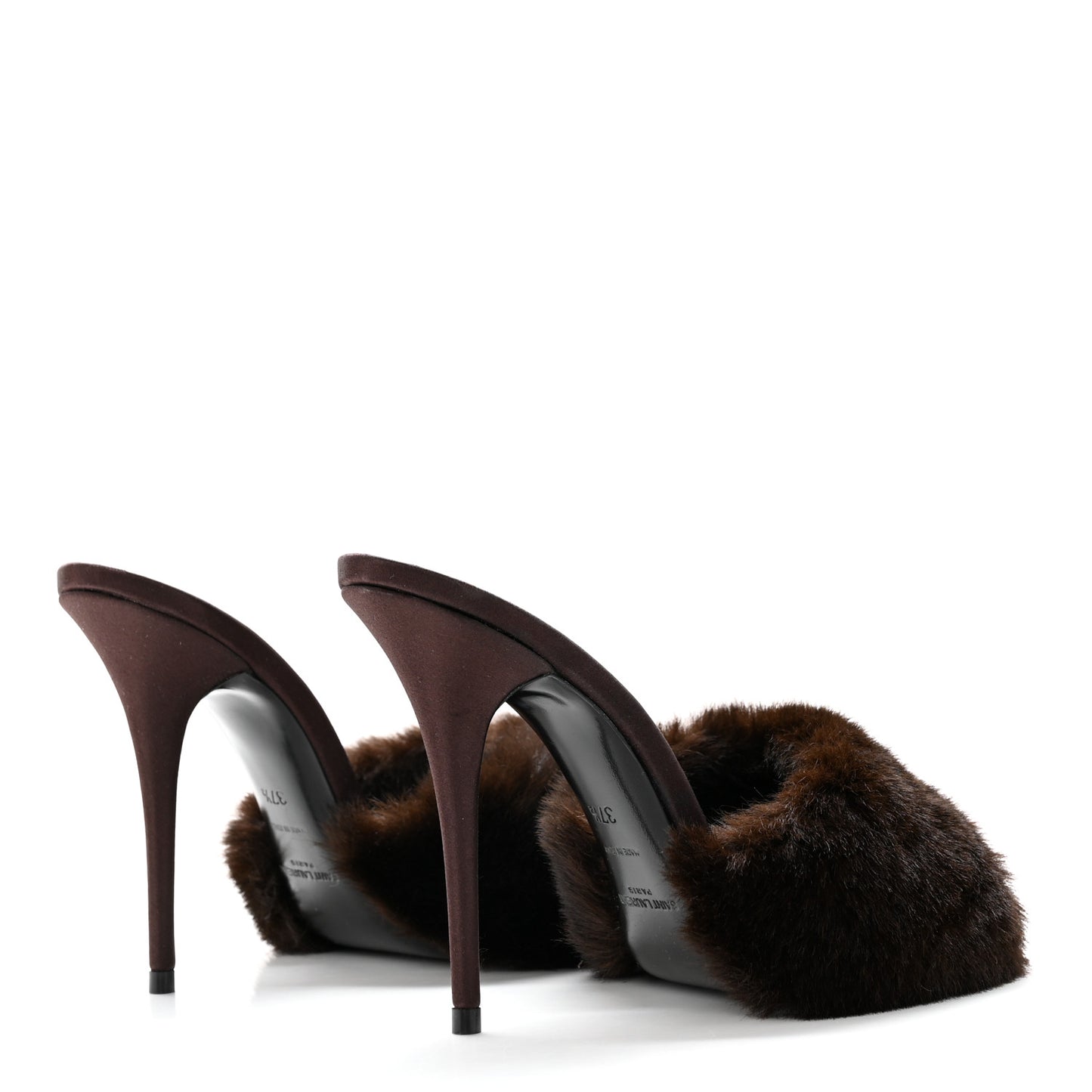 Faux Fur La 16 Mule Sandals 37.5 Burgundy
