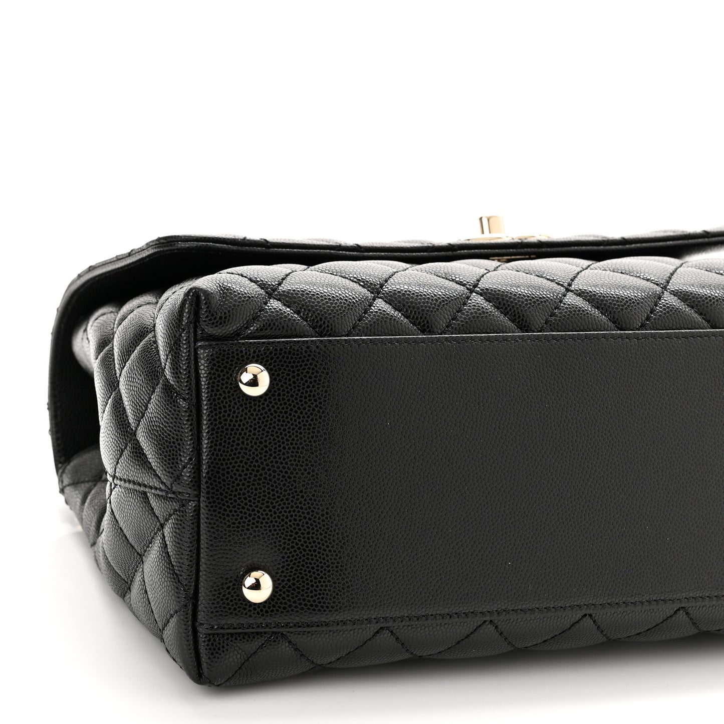Caviar Quilted Small Coco Handle Flap Black