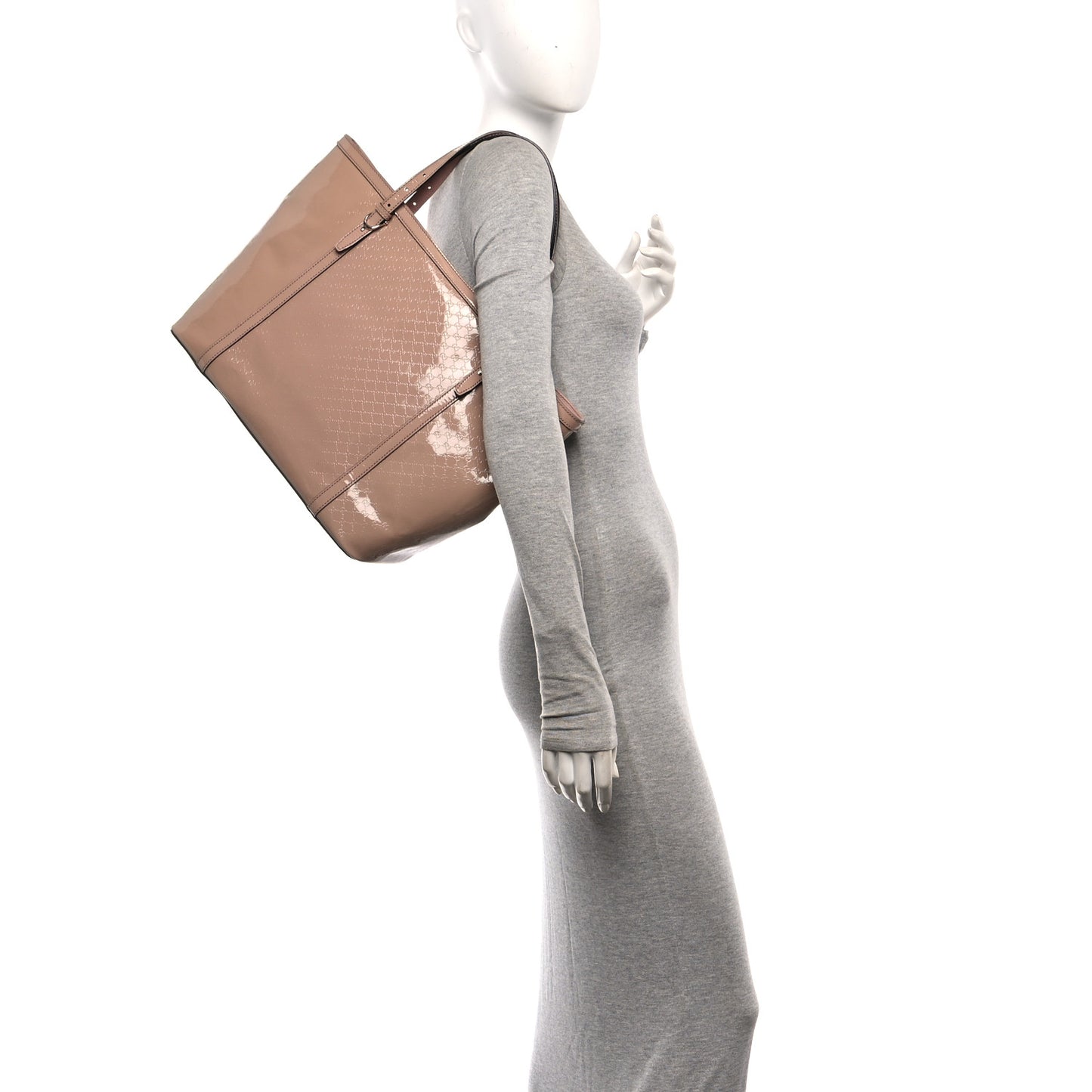 Patent Microguccissima Medium Nice Tote Dark Cipria