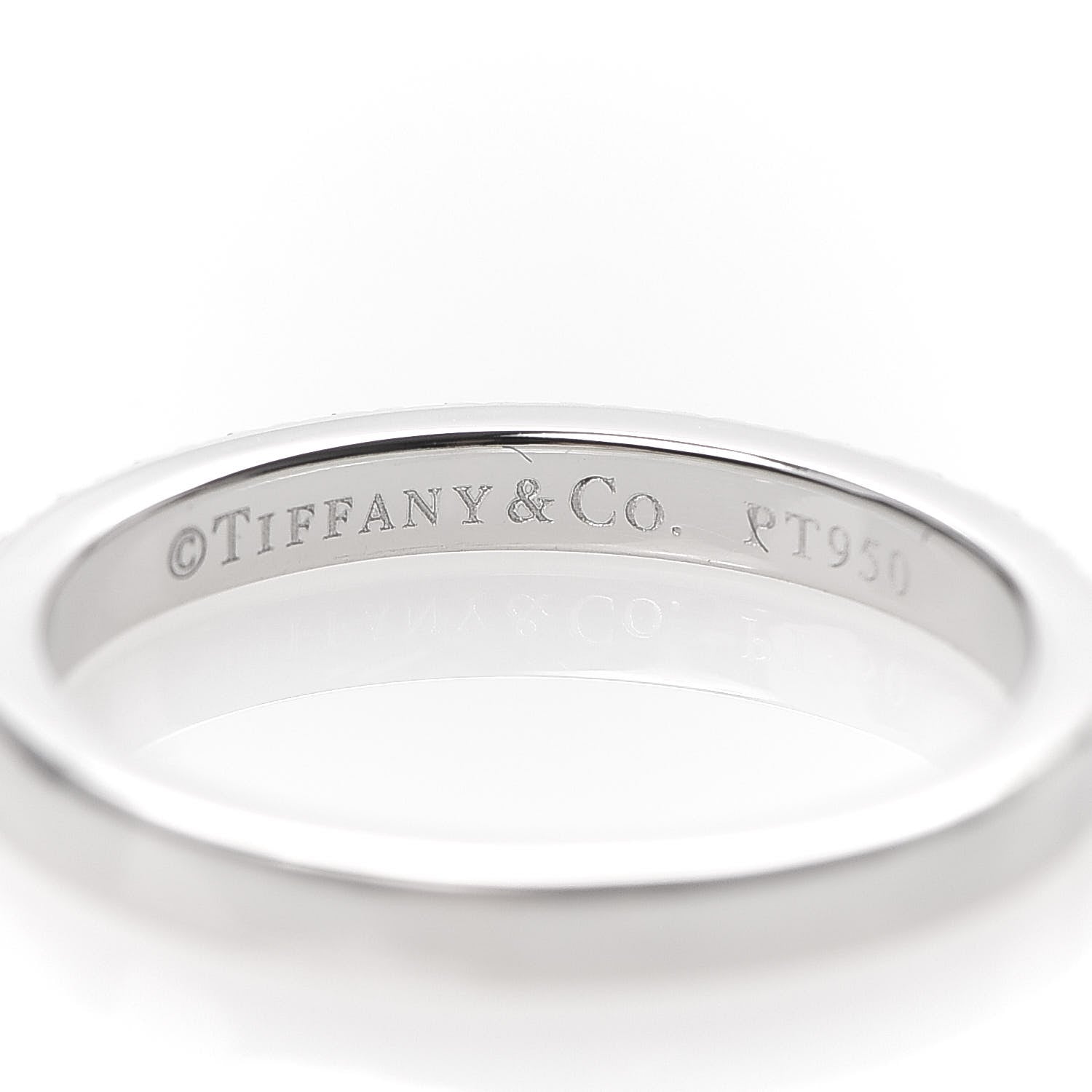 Tiffany Platinum Diamond Lucida Half Circle Wedding Band Ring 47 4 4 of 5