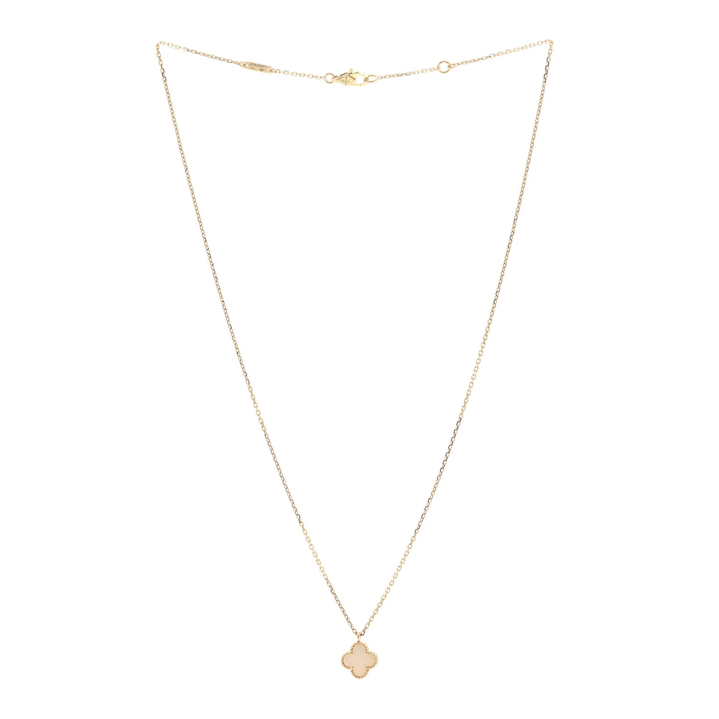 18K Yellow Gold Mother of Pearl Sweet Alhambra Pendant Necklace
