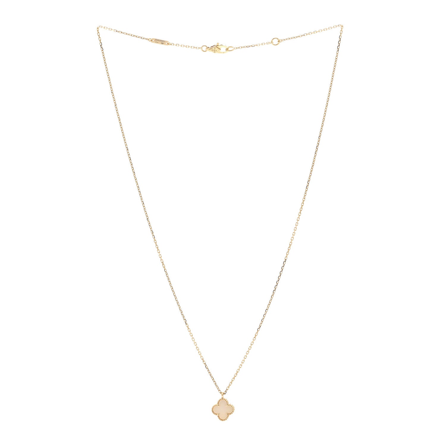 Van Cleef & Arpels 18K Yellow Gold Mother of Pearl Sweet Alhambra Pendant Necklace 3 of 5