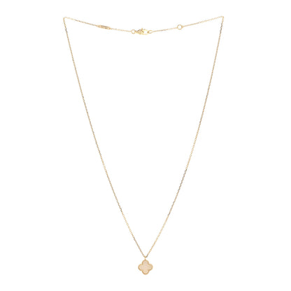 Van Cleef & Arpels 18K Yellow Gold Mother of Pearl Sweet Alhambra Pendant Necklace 3 of 5