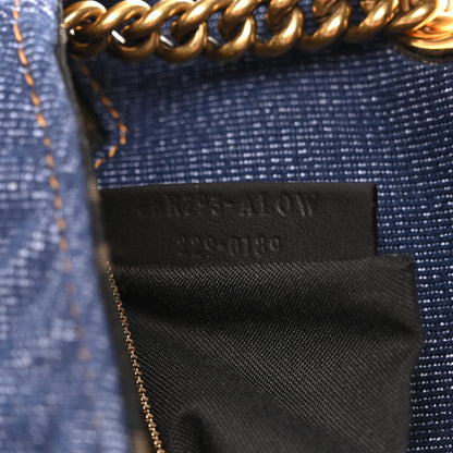 Fendi Denim Cuoio Aura FF Embossed Midi Chain Baguette Blue Ebano 7 of 10