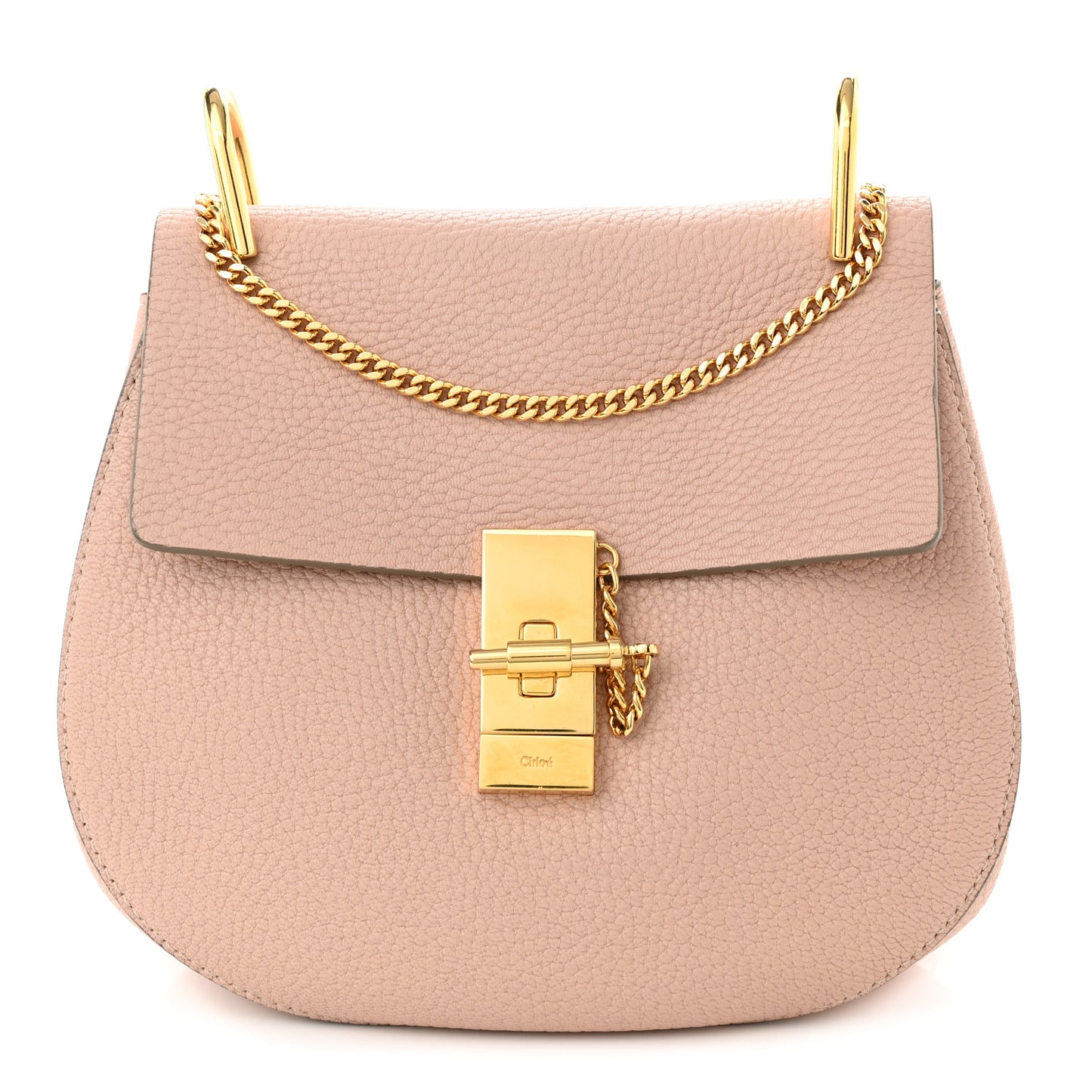 Grained Lambskin Drew Shoulder Bag Cement Pink