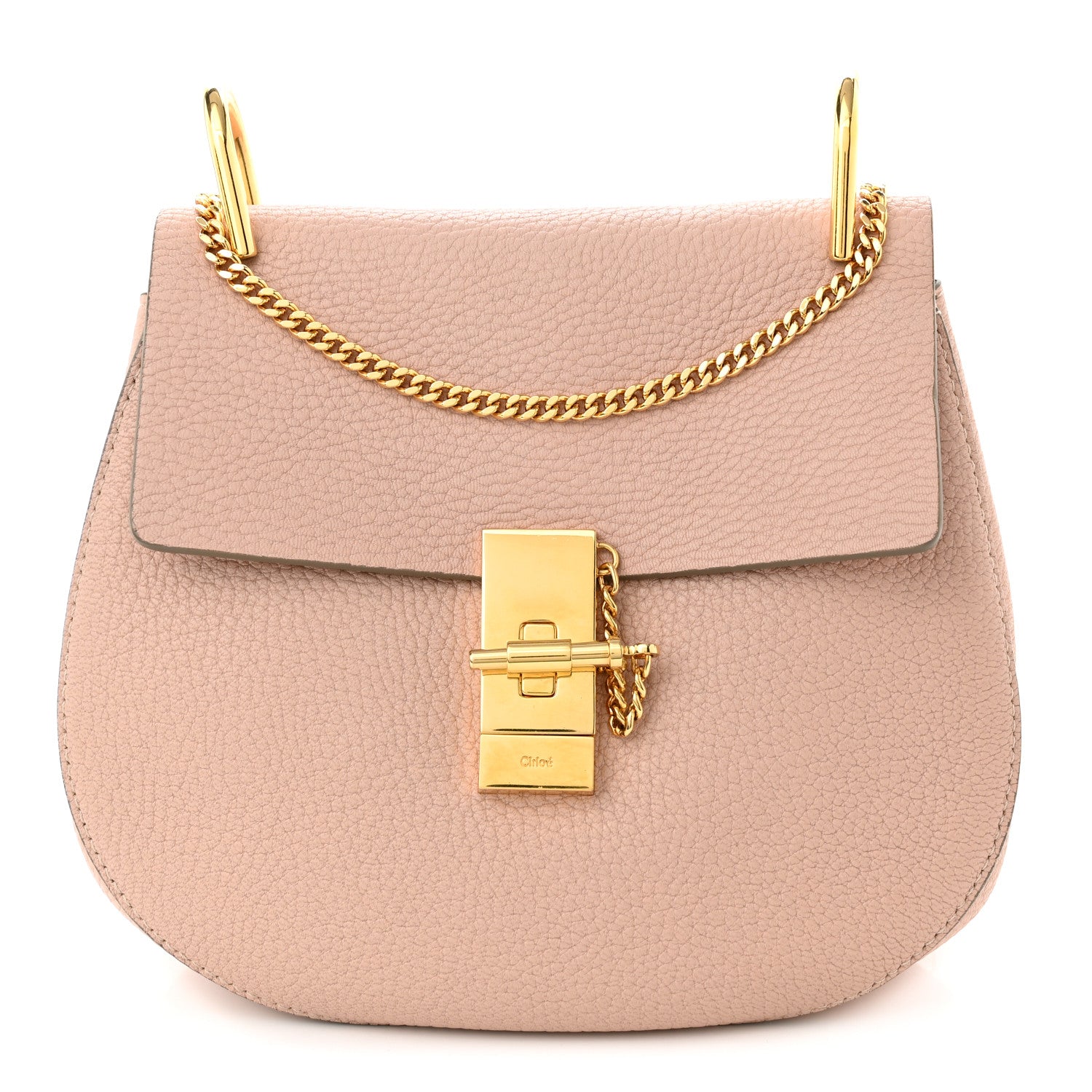 Chloe Grained Lambskin Drew Shoulder Bag Cement Pink 1 of 12
