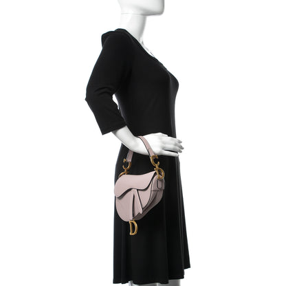 Christian Dior Grained Calfskin Mini Saddle Bag Light Pink 2 of 9
