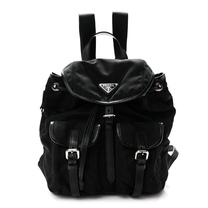 Prada Tessuto Nylon Soft Calfskin Small Backpack Black 1 of 9