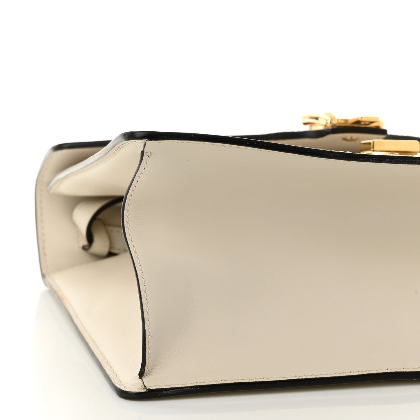 Calfskin Web Medium Sylvie Top Handle Bag White