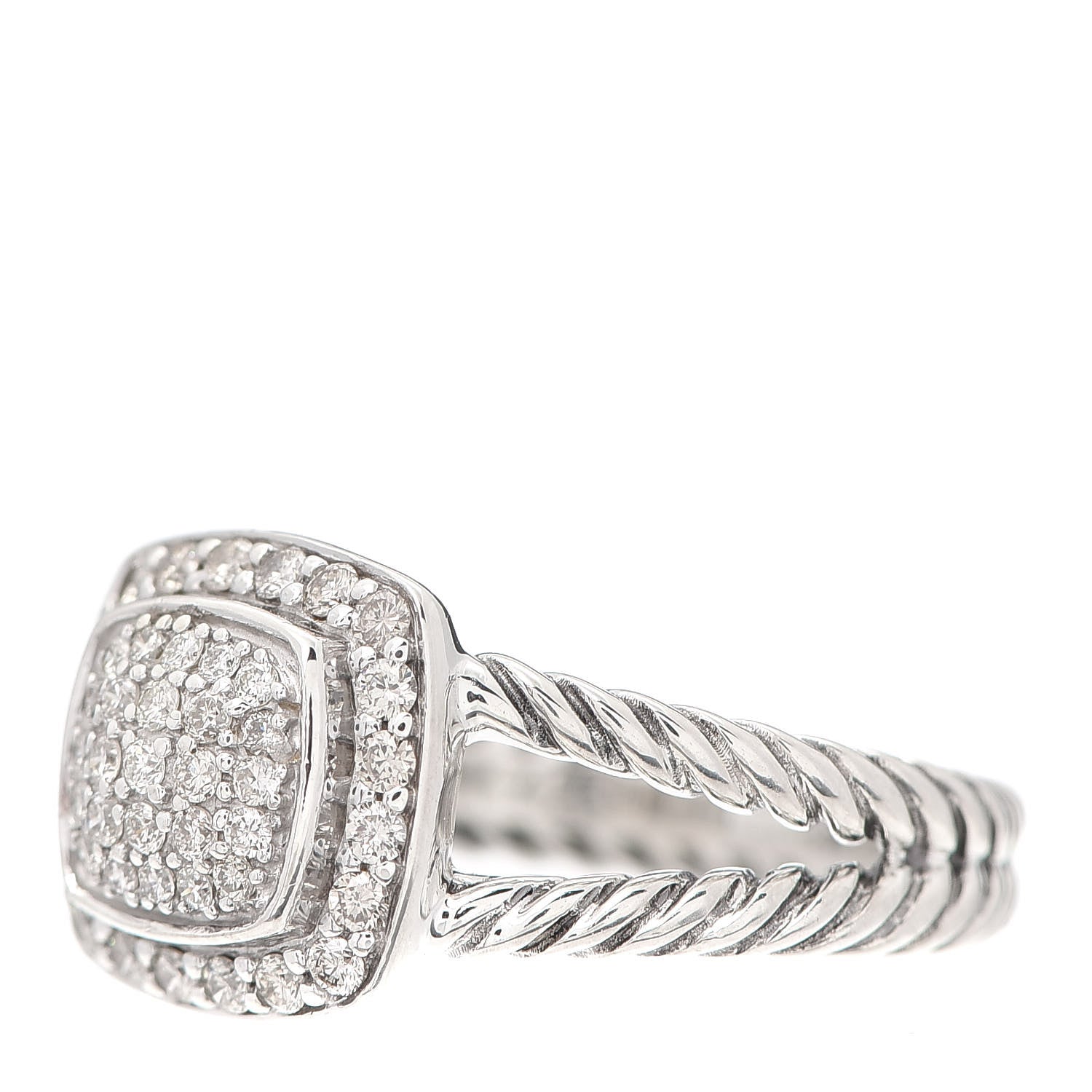 David Yurman Sterling Silver Diamond 7mm Petite Albion Pave Ring 52 6 3 of 5