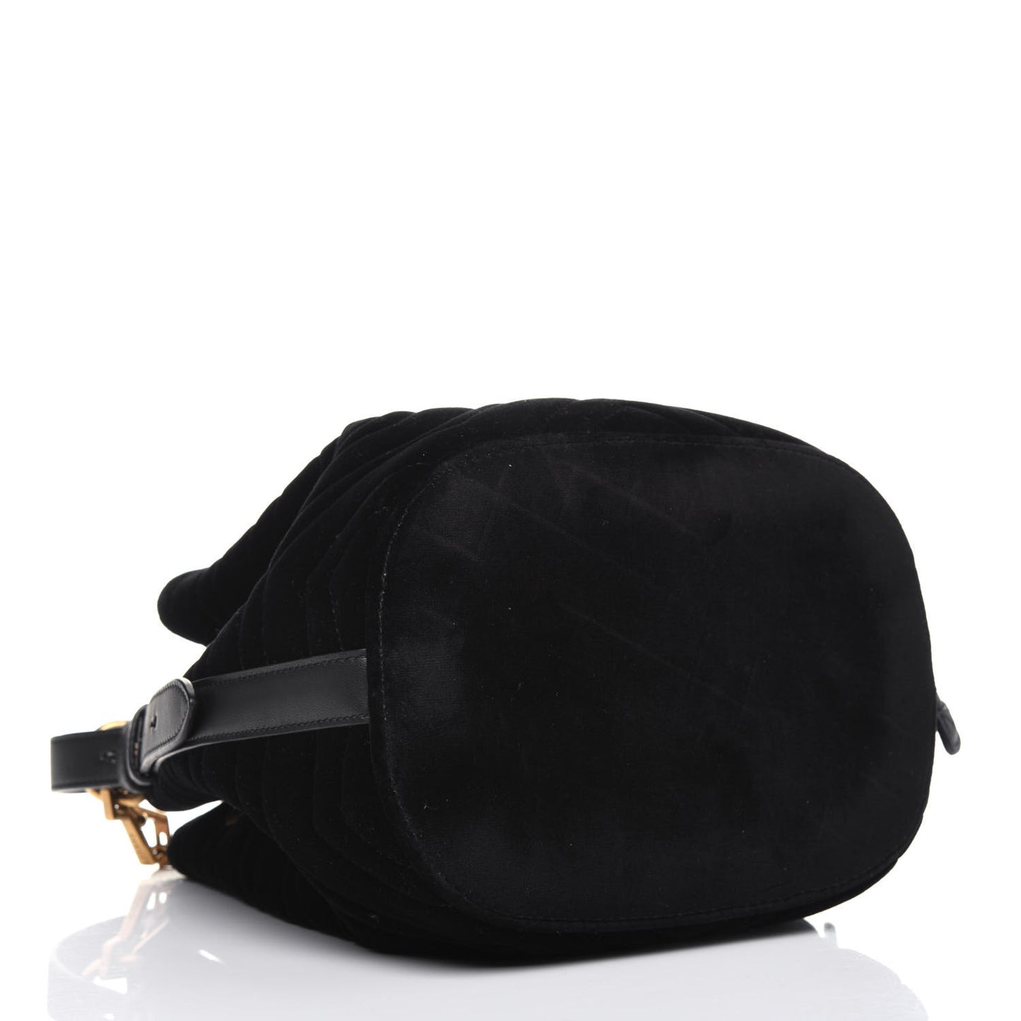 Velvet Matelasse GG Marmont Bucket Bag Black