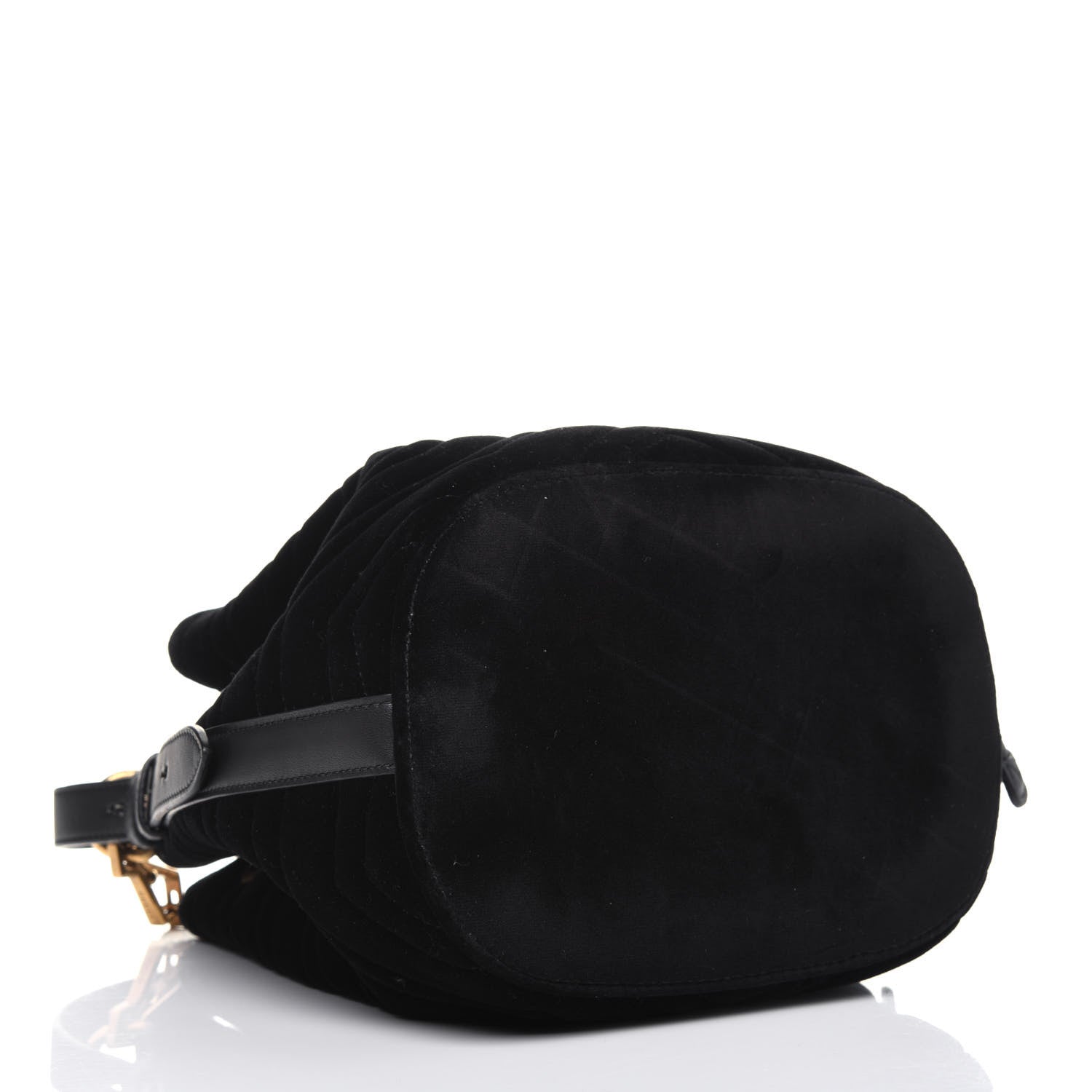 Gucci Velvet Matelasse GG Marmont Bucket Bag Black 5 of 15