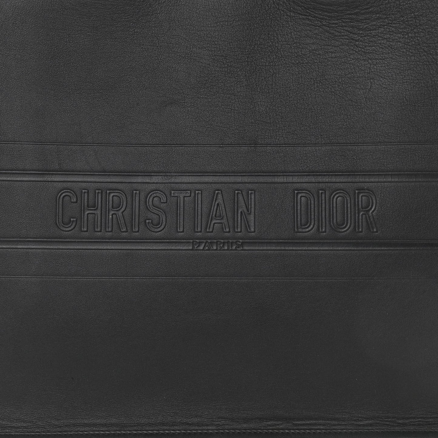 Calfskin Embossed Large Book Tote Black