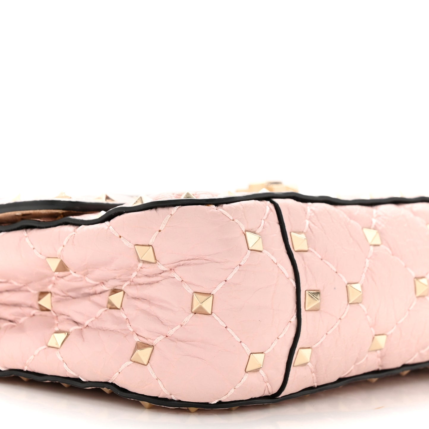 Nappa Small Rockstud Spike Shoulder Bag Water Rose