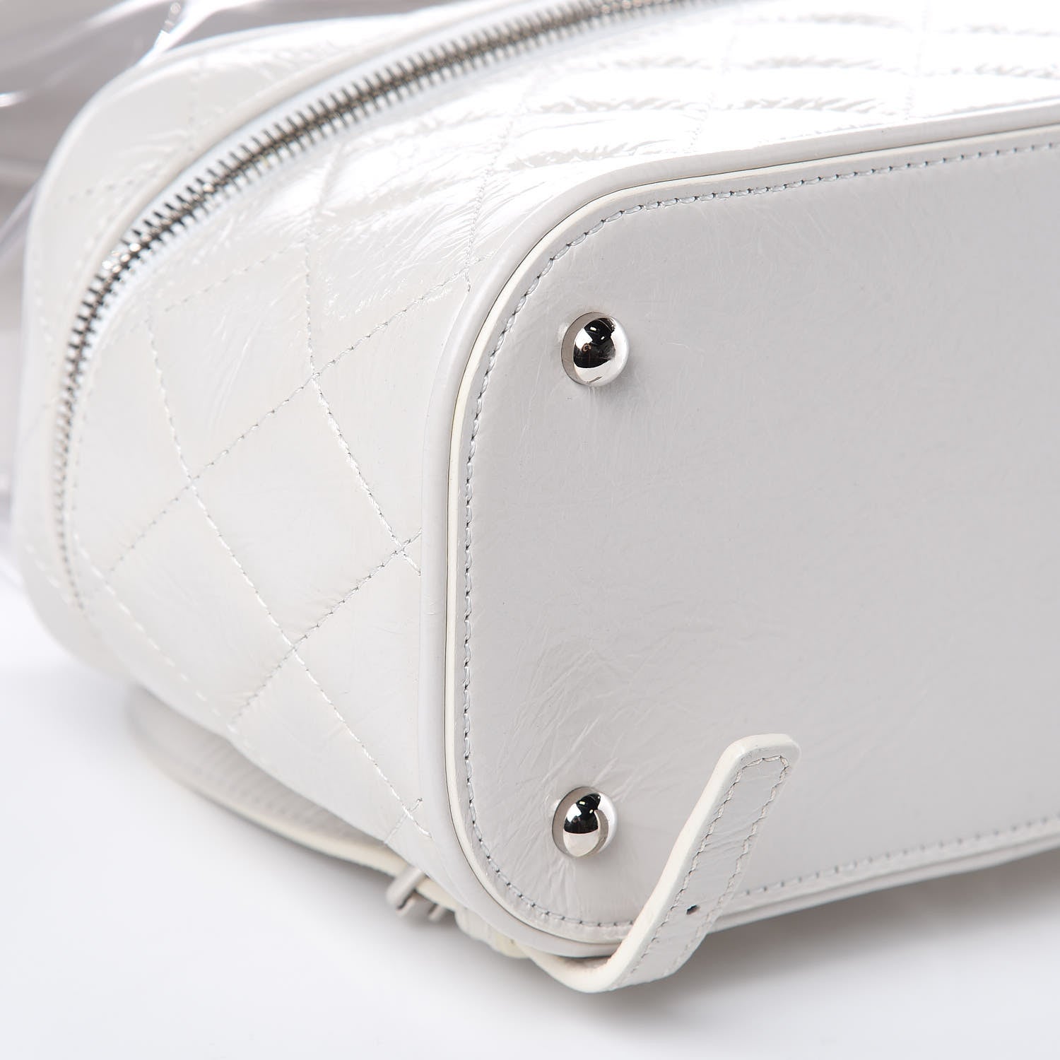 Chanel Crumpled Calfskin PVC Quilted Backpack White 9 of 11