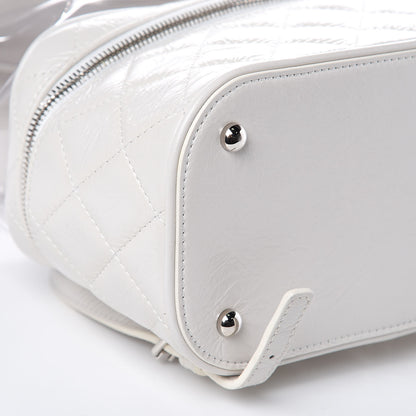 Chanel Crumpled Calfskin PVC Quilted Backpack White 9 of 11
