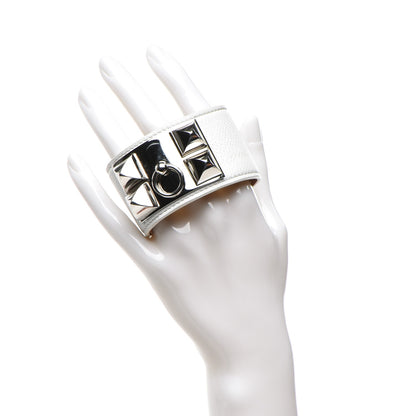 Hermes Epsom Collier de Chien CDC Bracelet L White 2 of 7