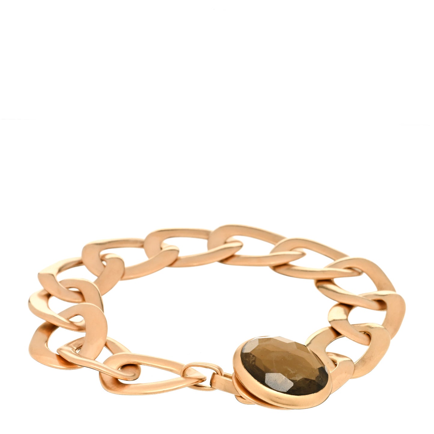 18K Rose Gold Smoky Quartz Narciso Curb Link Bracelet