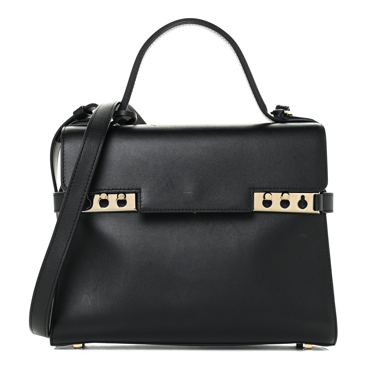Delvaux Calfskin MM Tempete Satchel Black 3 of 22