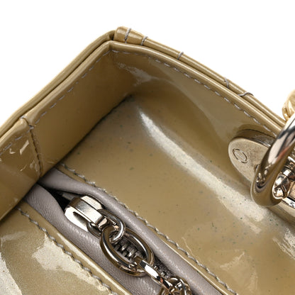 Christian Dior Patent Cannage Studded Double Strap Medium Lady Dior Beige 11 of 16