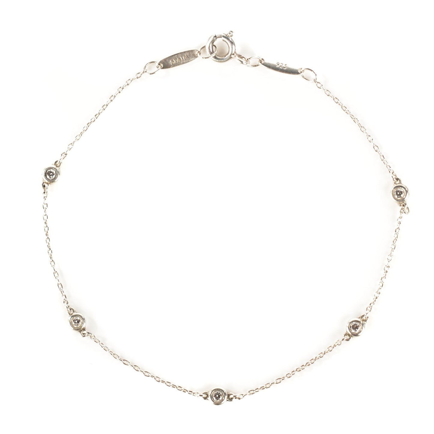 Sterling Silver Diamond .15ct Elsa Peretti Diamonds By The Yard Bracelet