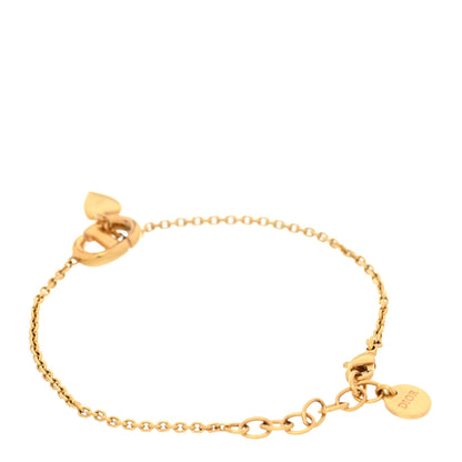Christian Dior CD Crystal Heart Bracelet Gold 3 of 6