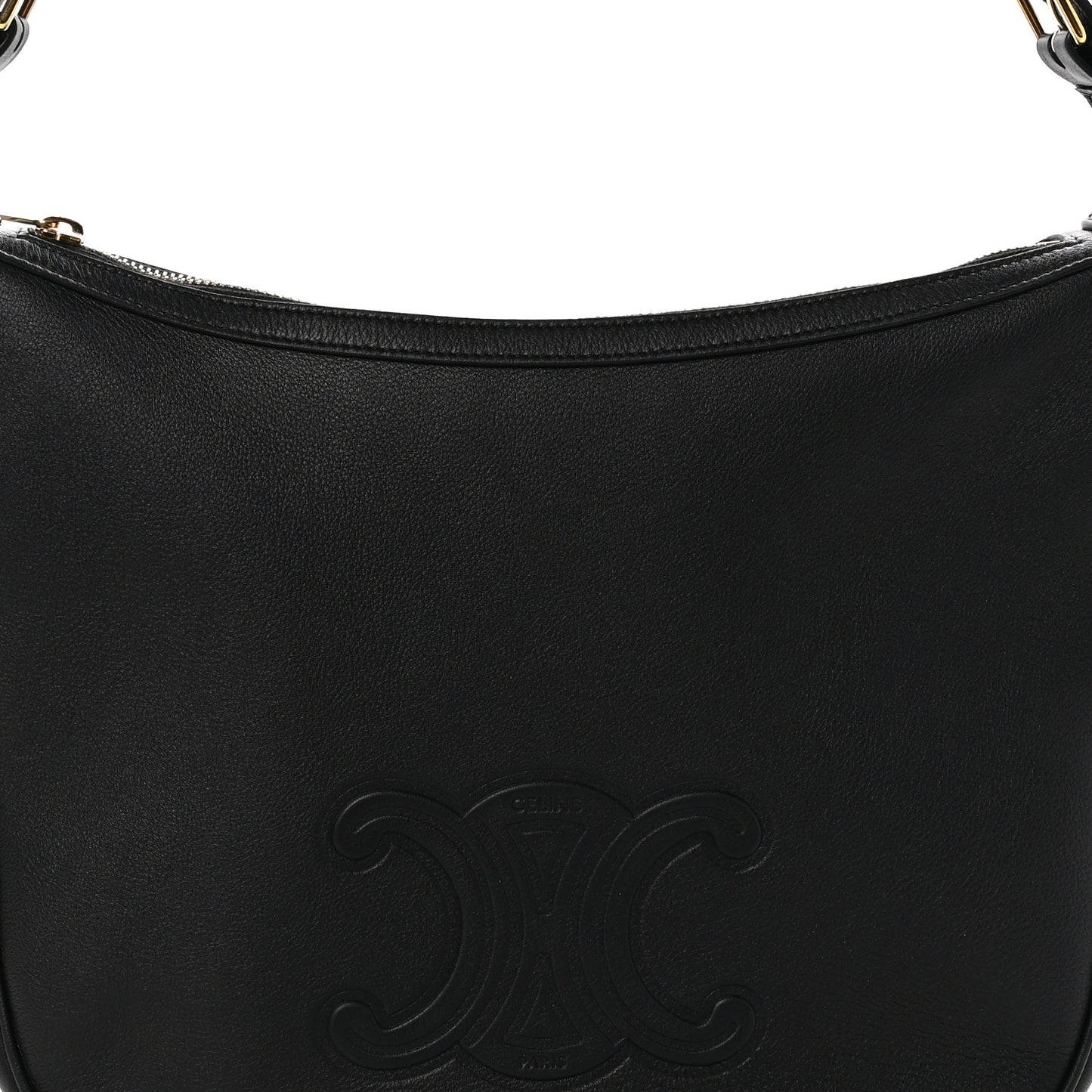 Supple Calfskin Cuir Triomphe Heloise Shoulder Bag Black