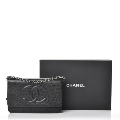 Chanel Caviar Timeless CC Wallet On Chain WOC Black 9 of 9