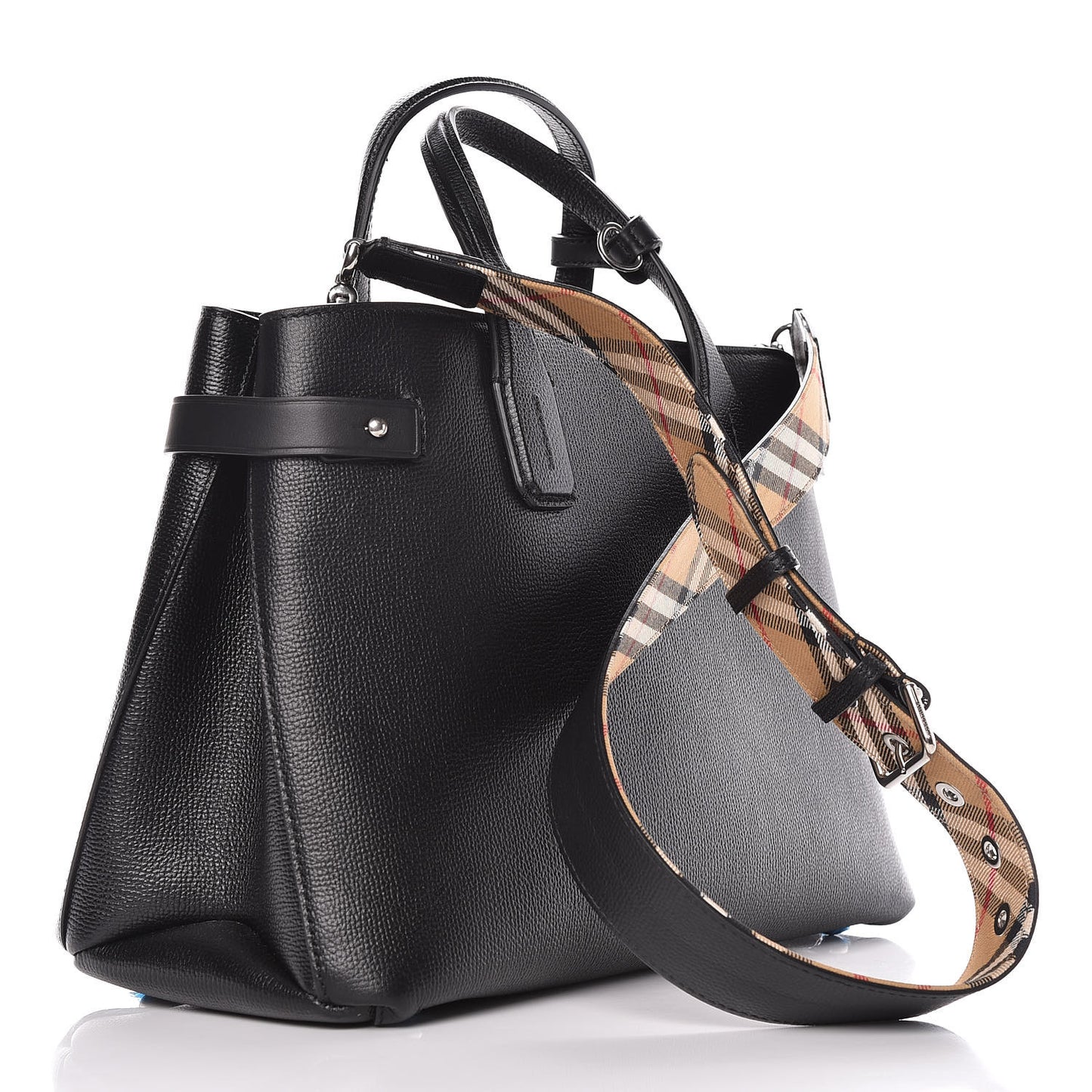 Derby Calfskin Medium Banner Tote Black