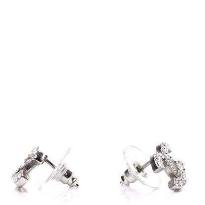 Chanel Crystal Mini Timeless CC Earrings Silver 3 of 5
