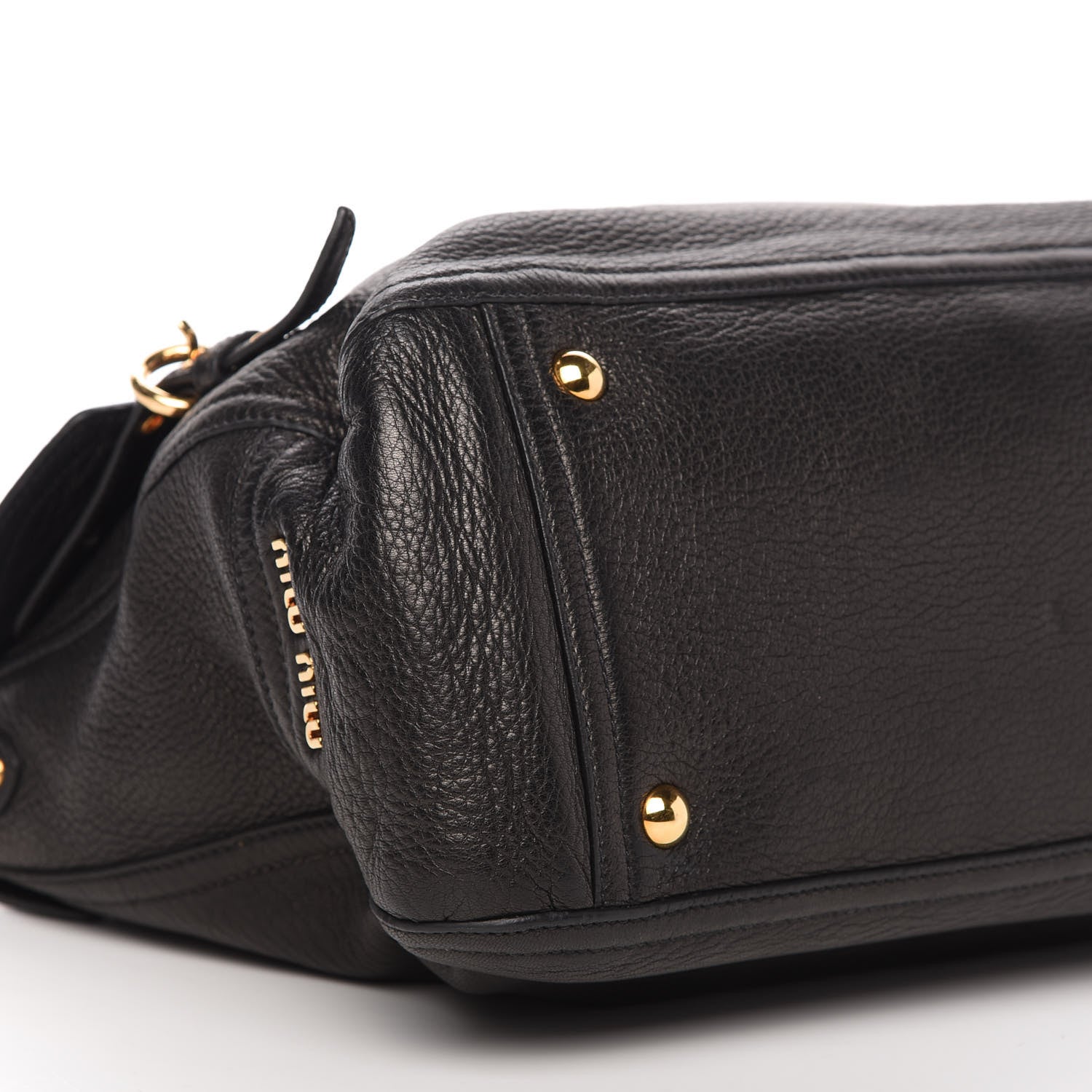 Miu Miu Cervo East-West Flap Satchel Black 6 of 9