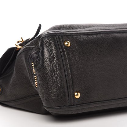 Miu Miu Cervo East-West Flap Satchel Black 6 of 9