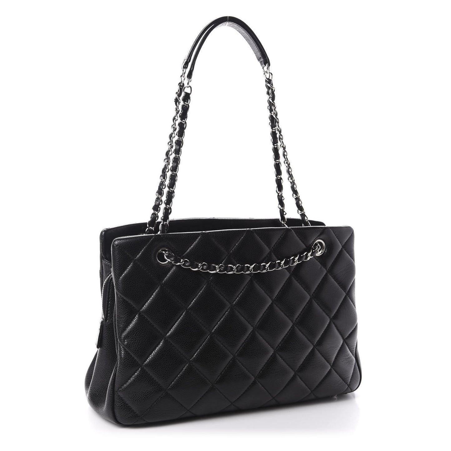 Caviar Quilted Timeless CC Soft Tote Black