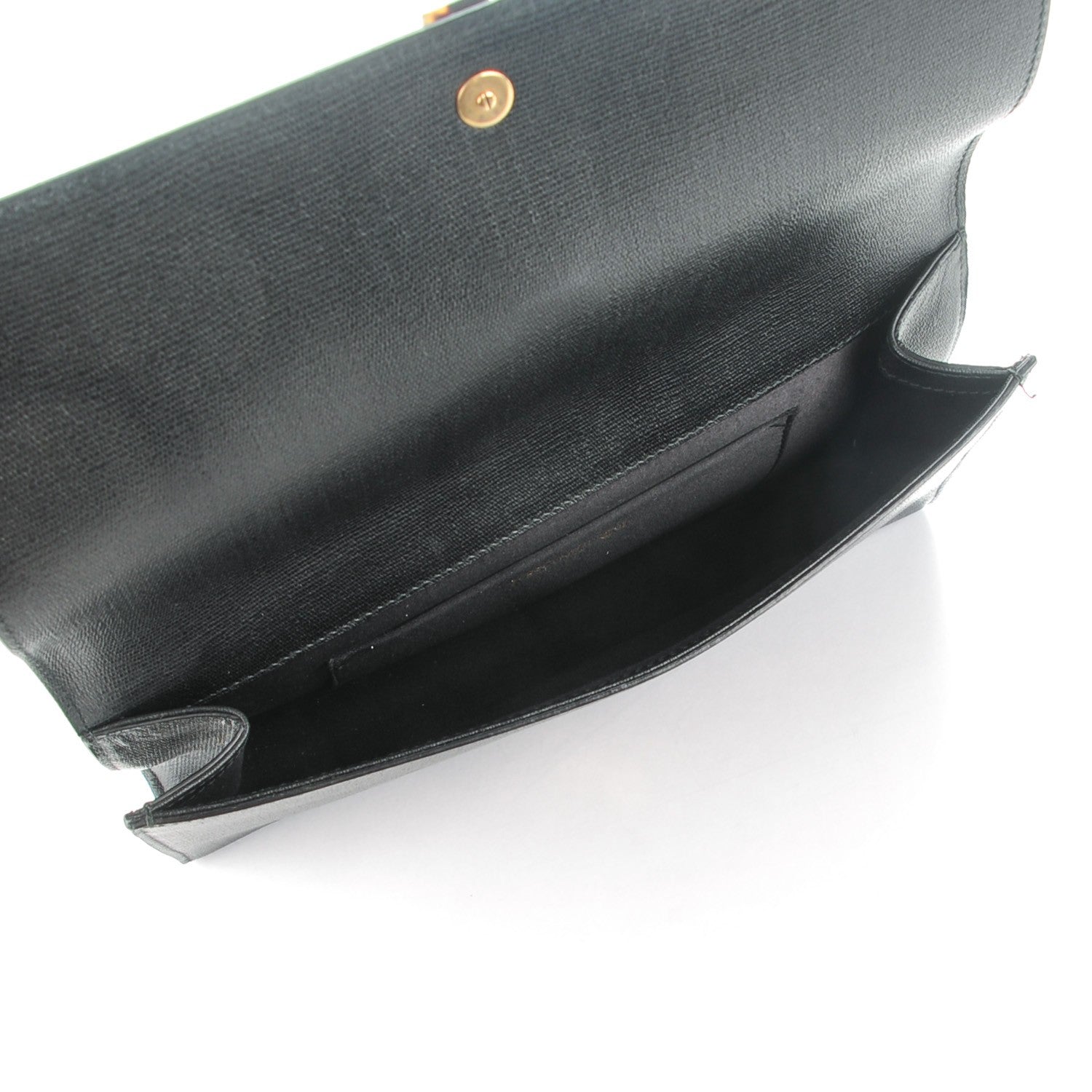 Saint Laurent Textured Calfskin Classic Tortoise Y Ligne Clutch Black 5 of 9