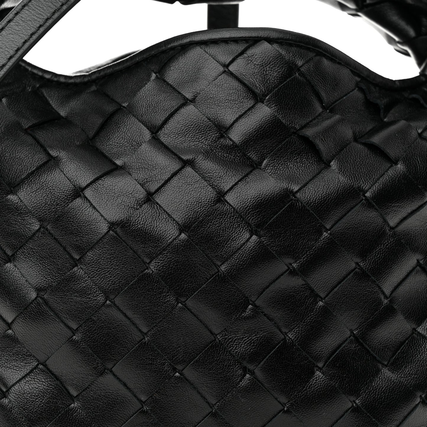 Calfskin Intrecciato Mini Hop Black