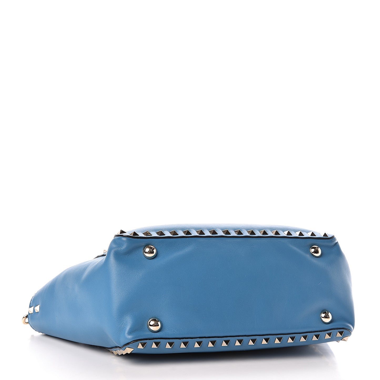 Vitello Small Rockstud Tote Light Blue