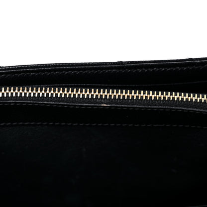 Saint Laurent Grain De Poudre Matelasse Chevron Monogram Chain Wallet Black 15 of 23