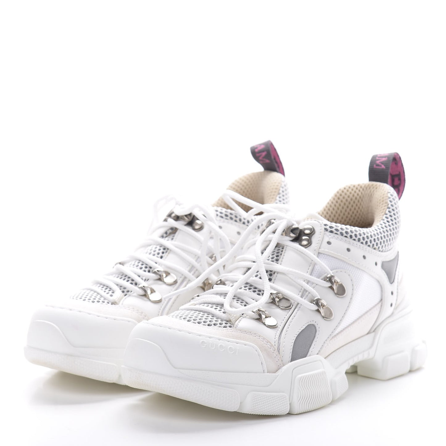 X SEGA Mesh Calfskin Suede Womens Flashtrek Sneakers 35 Great White
