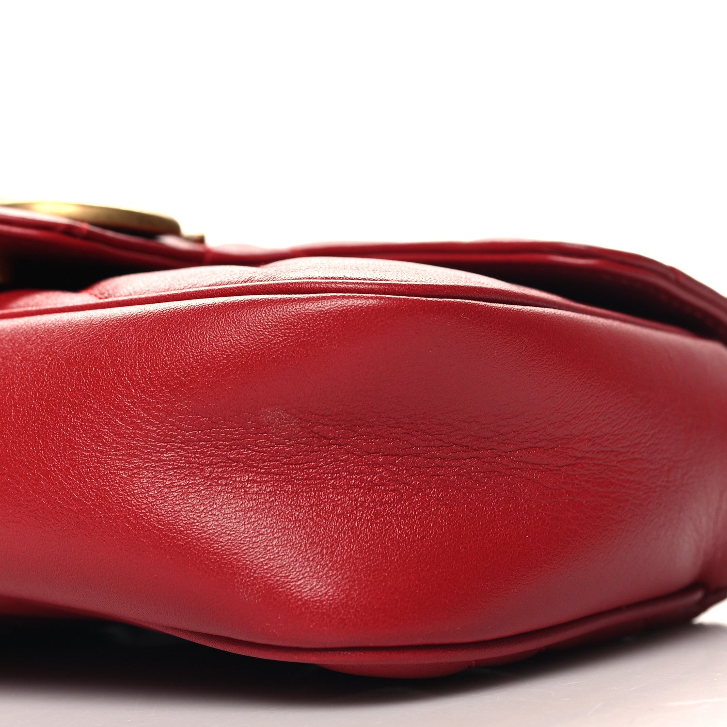 Gucci Calfskin Matelasse Super Mini GG Marmont Shoulder Bag Hibiscus Red 10 of 11